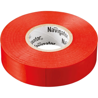 Изолента ПВХ Navigator красная, 15 мм (20 м)