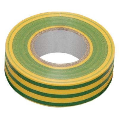 Изолента ПВХ IEK желто-зеленая, 19 мм (20 м)