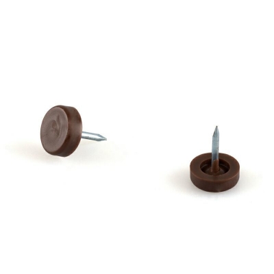 Подпятник для мебели (с гвоздем) d15 мм коричневый (12 шт) PIXON