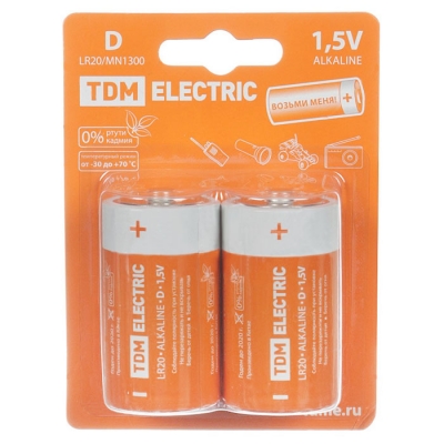 Батарейка LR14 1.5 В TDM Еlectric Alkaline (2 шт)