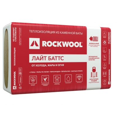 Утеплитель Rockwool Лайт Баттс 50х600х1000 мм (6 м²)