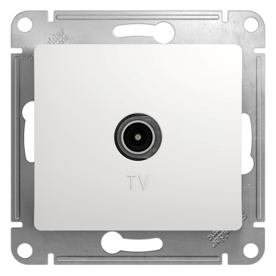 Розетка телевизионная проходная TV 1-м СП Glossa 4дБ механизм бел. SE GSL000192