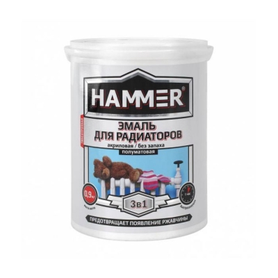 Эмаль акриловая для радиаторов HAMMER белая (0.9 кг)