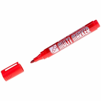 Маркер перманентный Crown Multi Marker CPM-800 красный 3 мм