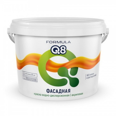 Краска полиакриловая фасадная Formula Q8 Престиж белая 3 кг
