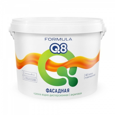 Краска полиакриловая фасадная Formula Q8 Престиж белая 5 кг