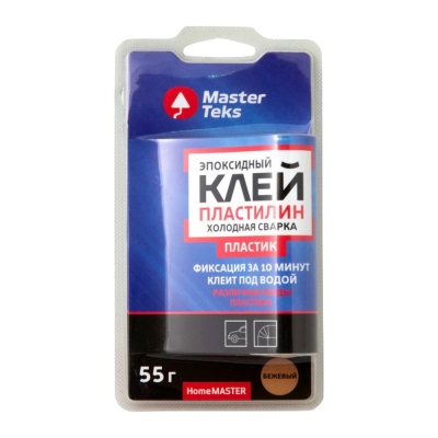 Клей-пластилин эпоксидный холодная сварка для пластика MasterTeks HM бежевый (55 г)
