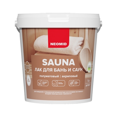 Лак для бань и саун акриловый NEOMID Sauna 1 л