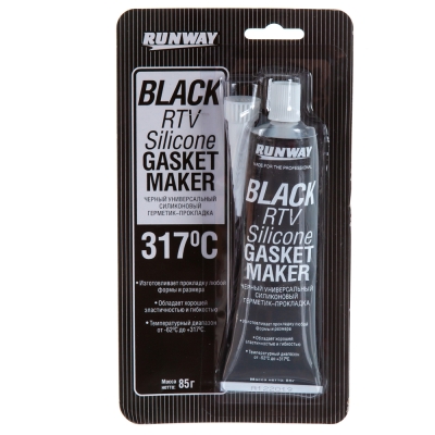 Герметик-прокладка силиконовый универсальный RunWay черный (85 г)