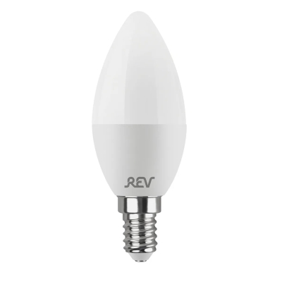 Лампа светодиодная C37 9 Вт E14 свеча 4000 K белый свет Rev