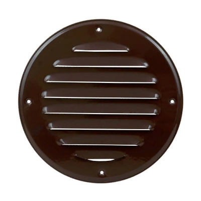 Решетка вентиляционная металлическая коричневая d-120 мм