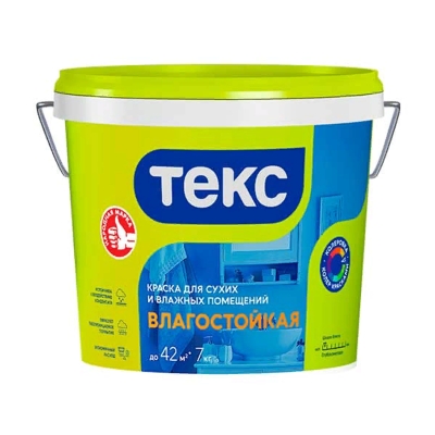 Краска влагостойкая для стен и потолков ТЕКС Универсал белая 4.4 л/7 кг