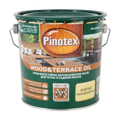 Масло для террас Pinotex Wood&Terrace Oil (2.7 л) бесцветное CLR