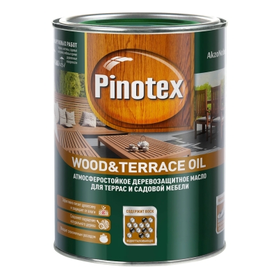 Масло для террас Pinotex Wood&Terrace Oil (1 л) бесцветное CLR