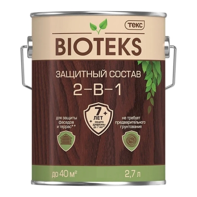 Антисептик декоративный для дерева Текс Bioteks 2-в-1 сосна (2.7 л)