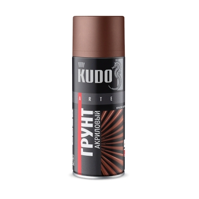 Грунт-аэрозоль универсальный KUDO акриловый красно-коричневый (520 мл)