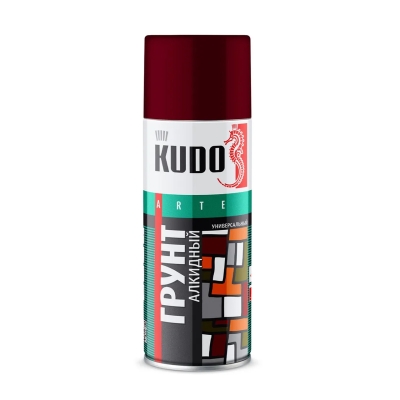 Грунт-аэрозоль универсальный KUDO алкидный красно-коричневый (520 мл)