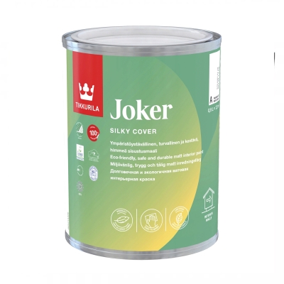 Краска акрилатная для стен Tikkurila Joker белая (0.9 кг)