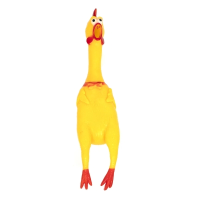 Игрушка-пищалка для собак Рыжий кот Курица 30 см
