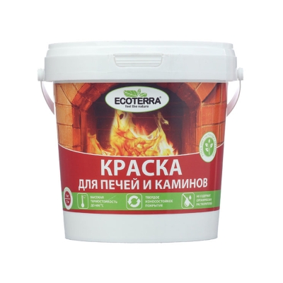 Краска для печей Ecoterra красно-коричневая (1 кг)