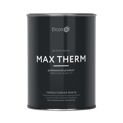Эмаль термостойкая Elcon Max Therm черная до +1000°C (0.8 кг)