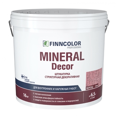 Штукатурка декоративная Finncolor Mineral Decor короед фракция 2 мм (16 кг)