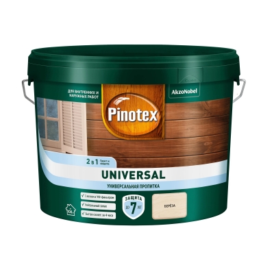 Пропитка для древесины декоративно-защитная Pinotex Universal 2-в-1 береза (9 л)