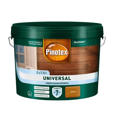 Пропитка для древесины декоративно-защитная Pinotex Universal 2-в-1 орегон (9 л)