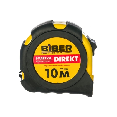 Рулетка 10 м/25 мм с фиксатором BIBER Direkt 40105