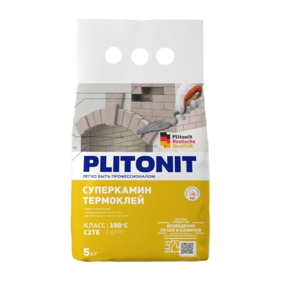 Клей для облицовки печей и каминов (термостойкий) Plitonit СуперКамин ТермоКлей ВТ 5 кг