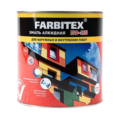 Эмаль алкидная Farbitex ПФ-115 красная (2.7 кг)
