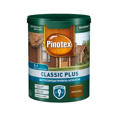Пропитка-антисептик Pinotex Classic Plus 3 в 1 тиковое дерево (0.9 л)