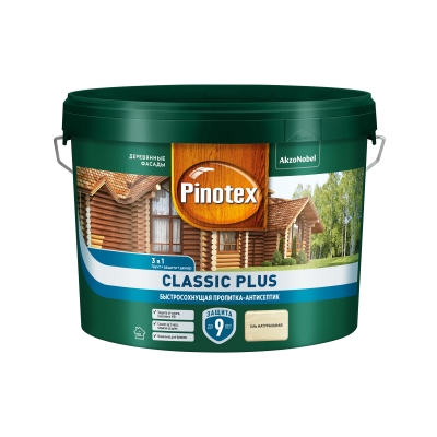 Пропитка-антисептик Pinotex Classic Plus 3 в 1 ель натуральная (9 л)
