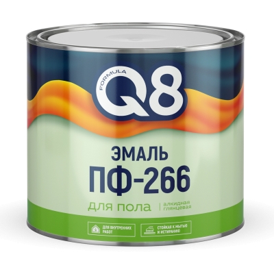 Эмаль для пола Formula Q8 ПФ-266 золотисто-коричневая (1.9 кг)