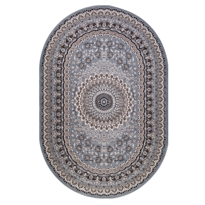 Ковер 1.5х1.9 м Merinos Sierra D504 Blue-Brown овал