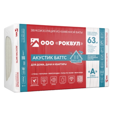 Утеплитель Rockwool Акустик Баттс 100х600х1000 мм (3 м²) УЦЕНКА*