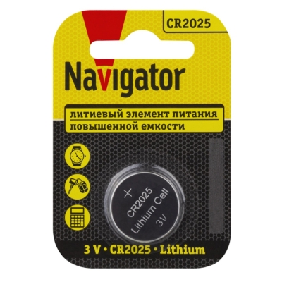 Элемент питания литиевый CR2025 3 В Navigator NBT-CR2025-BP1 93822