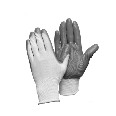 Перчатки нейлоновые с нитриловым покрытием Люкс (резинка)