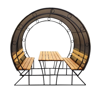 Беседка металлическая Подкова с поликарбонатом
