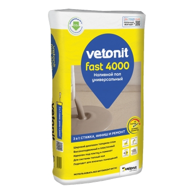 Ровнитель для пола Vetonit fast 4000 (универсальный) 20 кг