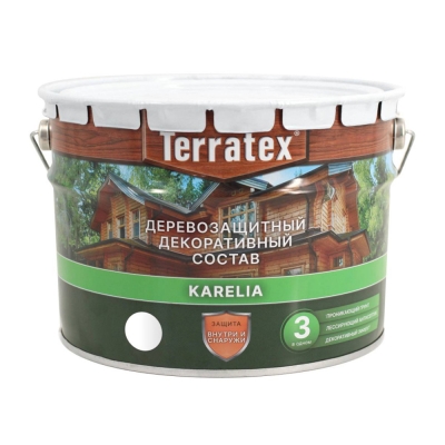 Состав деревозащитный декоративный Terratex белый (7.5 кг, 9 л)