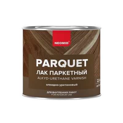 Лак паркетный алкидно-уретановый Neomid полуматовый (2.5 л)