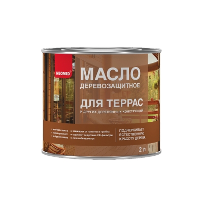 Масло деревозащитное для террас Neomid (2 л) красное дерево