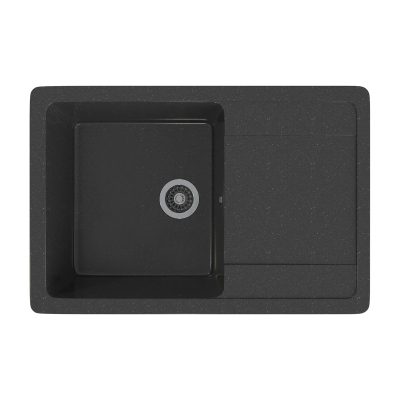 Мойка врезная прямоугольная с крылом MIXLINE Стандарт ML-GMS15 640х505х185 мм (черный)