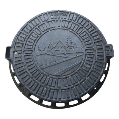 Люк пластиковый тип Л черный Домик Standartpark d-800 мм 1,5 т