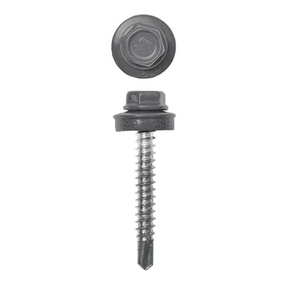 Саморезы кровельные с буром 4.8х35 мм графит RAL 7024 (250 шт)