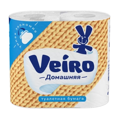 Бумага туалетная Veiro Домашняя 2х-слойная (4 шт)