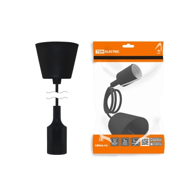 Патрон E27 подвесной черный 230В, TDM Еlectric SQ0335-0061