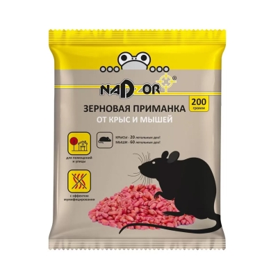 Средство от крыс и мышей Nadzor зерновая приманка (200 г)