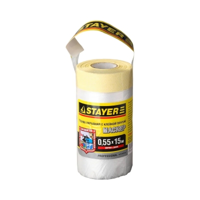 Пленка защитная (с клейкой лентой) 0.55х15 м STAYER Professional 12255-055-15